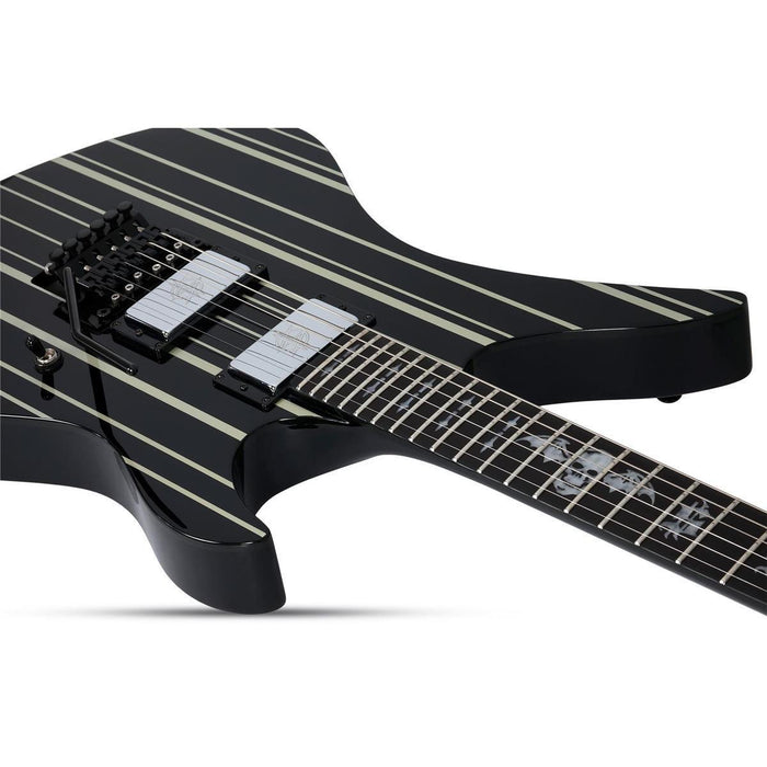 Schecter Synyster Gates Custom Electric Guitar - Black with Silver Stripes