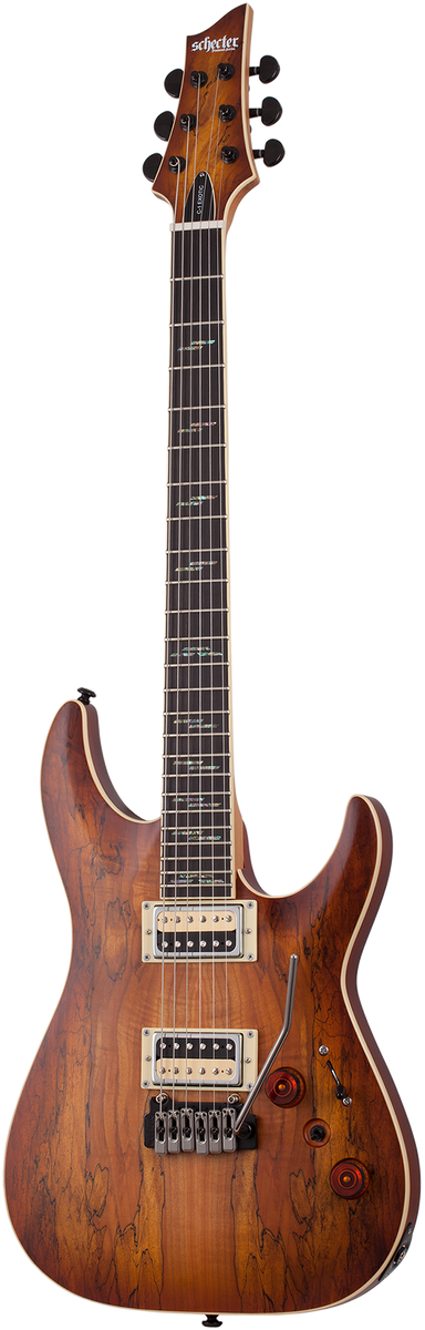 Schecter C-1 Exotic Spalted Maple - Satin Natural Vintage Burst