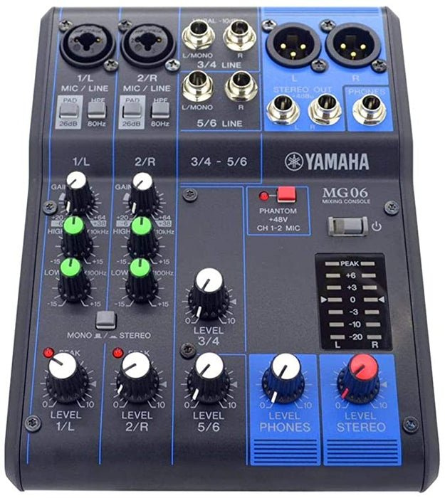 Yamaha MG06 6-Channel Mixer — Zedem