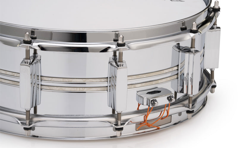 Pearl DuoLuxe 14" x 6.5" Snare With Nicotine White Marine Inlays - Chrome/Brass