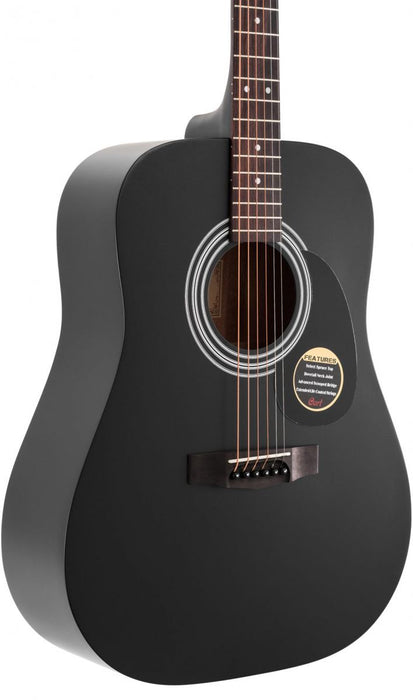 Cort Standard Series Spruce Top Acoustic Guitar  Black Satin