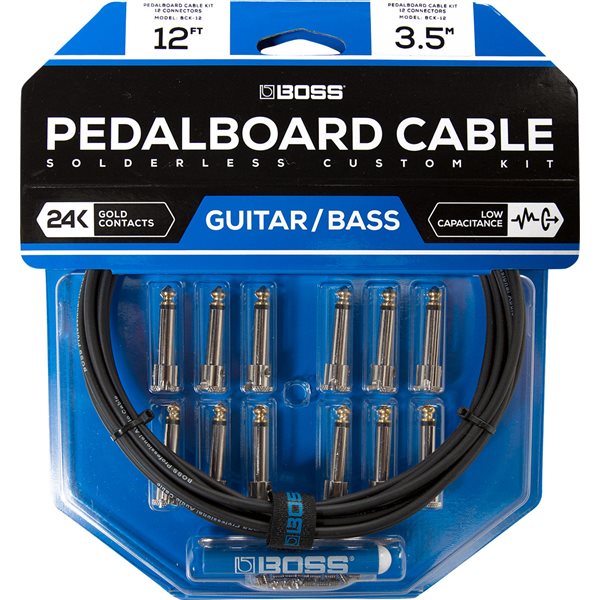 Boss BCK-12 Pedalboard Cable Kit, 12 connectors, 12ft / 3.6m cable