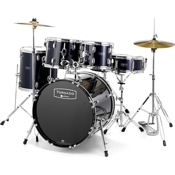 Mapex Tornado Complete Drum Kit 10-12-16-20-14 with cymbales, hardware & Throne - Blue