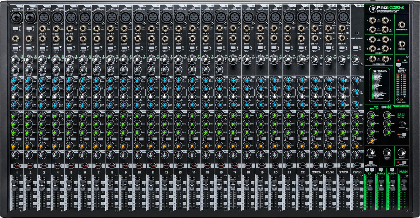 Mackie 30 Channel 4-bus Professional Effects Mixer with USB