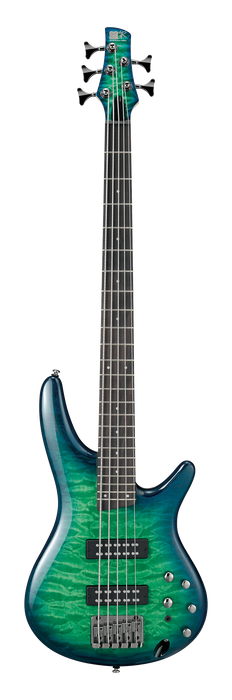 Ibanez SR405EQMSLG SR Standard 5-String Bass - Surreal Blue Burst Gloss