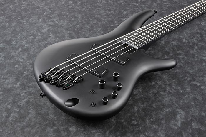 Ibanez SRMS625EX Iron Label 5-String Multiscale Bass - Black Flat