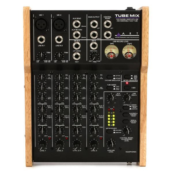 Art TubeMix 5-Channel Recording Mixer with USB and Assignable 12AX7 Tube