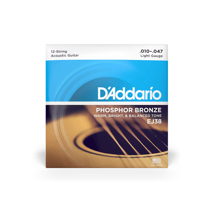 D'Addario EJ38 12-String Phosphor Bronze, Light, 10-46