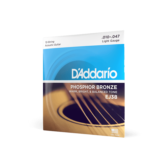 D'Addario EJ38 12-String Phosphor Bronze, Light, 10-46