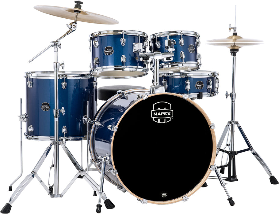 Mapex Venus Rock w/ Hardware & Cymbals - Blue Galaxy Sparkle