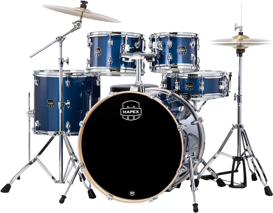 Mapex Venus Rock w/ Hardware & Cymbals - Blue Galaxy Sparkle